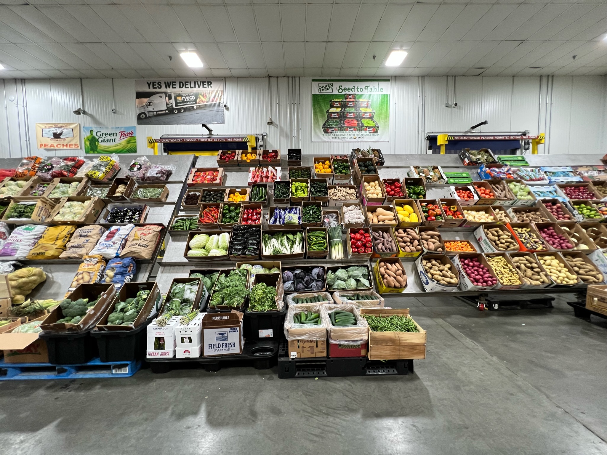 Food donated to the warehouse